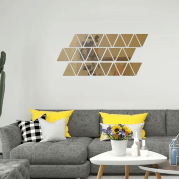 12pcs Rhombus Mirror Acrylic Wall Decor(RMAW) Golden