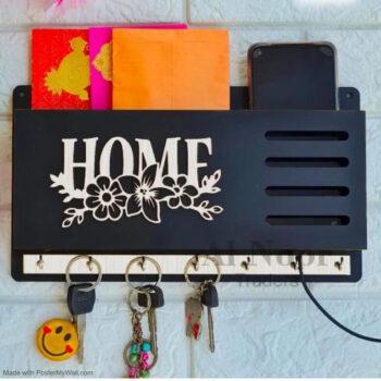 Simple Black Home Key Holder (S51)